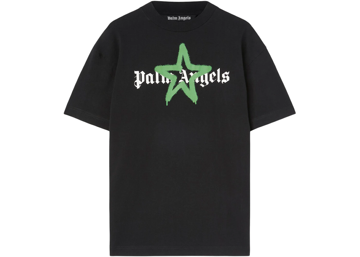 Palm Angels Star Sprayed T-shirt Black/Green Men's - SS23 - US