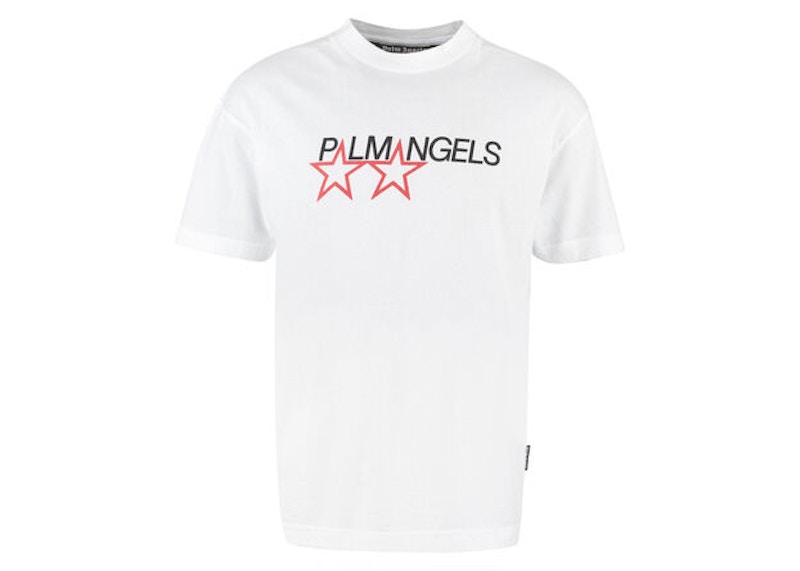 Palm Angels Racing Stars T-shirt White/Black Men's - FW21 - US