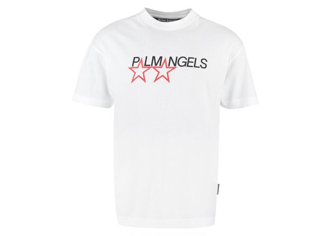 Pre-owned Palm Angels Racing Stars T-shirt White/black