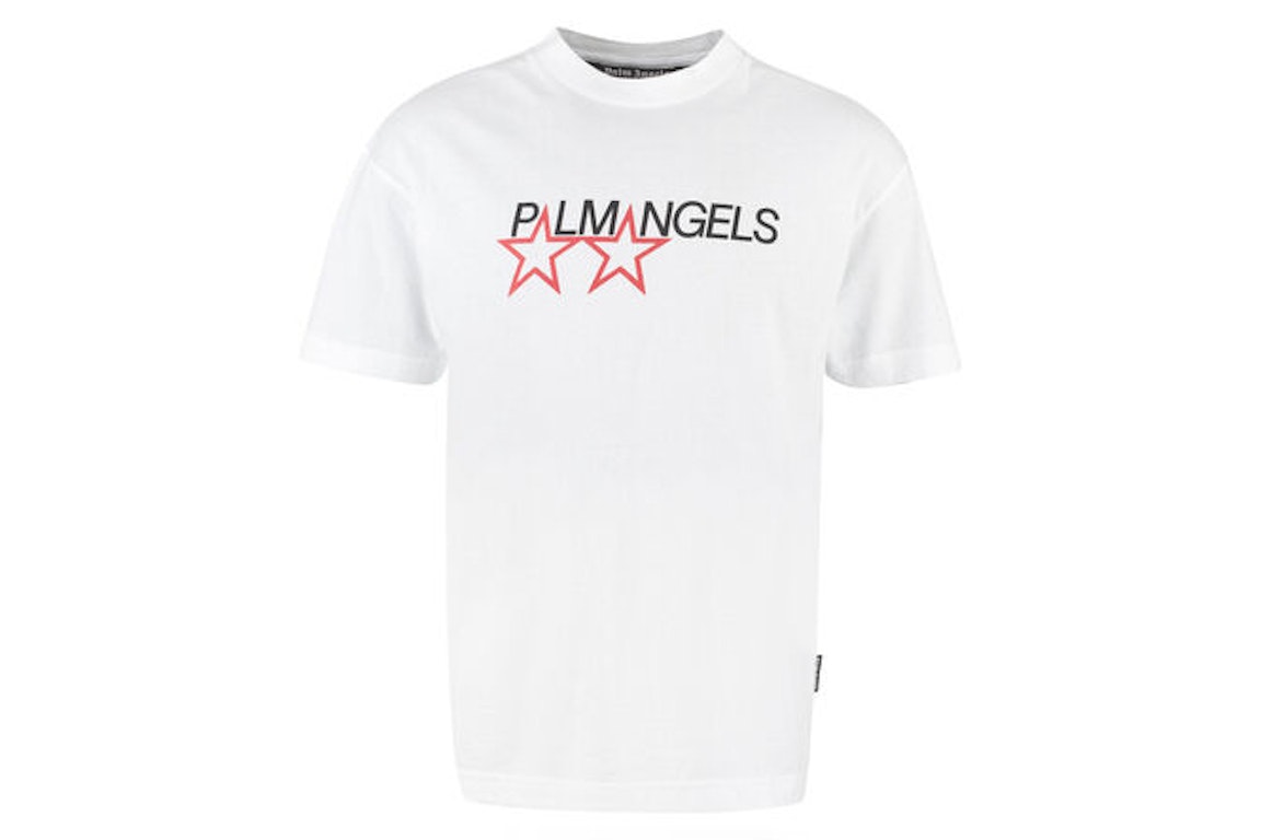 Pre-owned Palm Angels Racing Stars T-shirt White/black