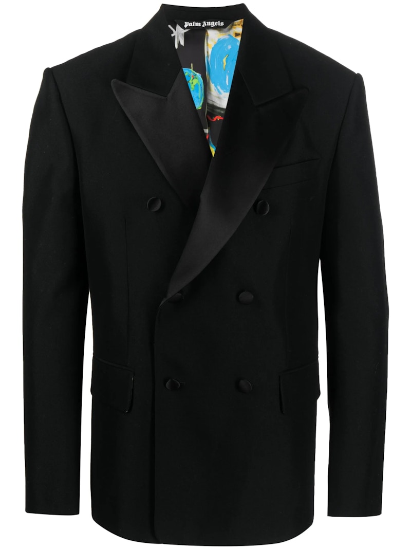 Pre-owned Palm Angels Men's  Starry Night Smoking Blazer In Black