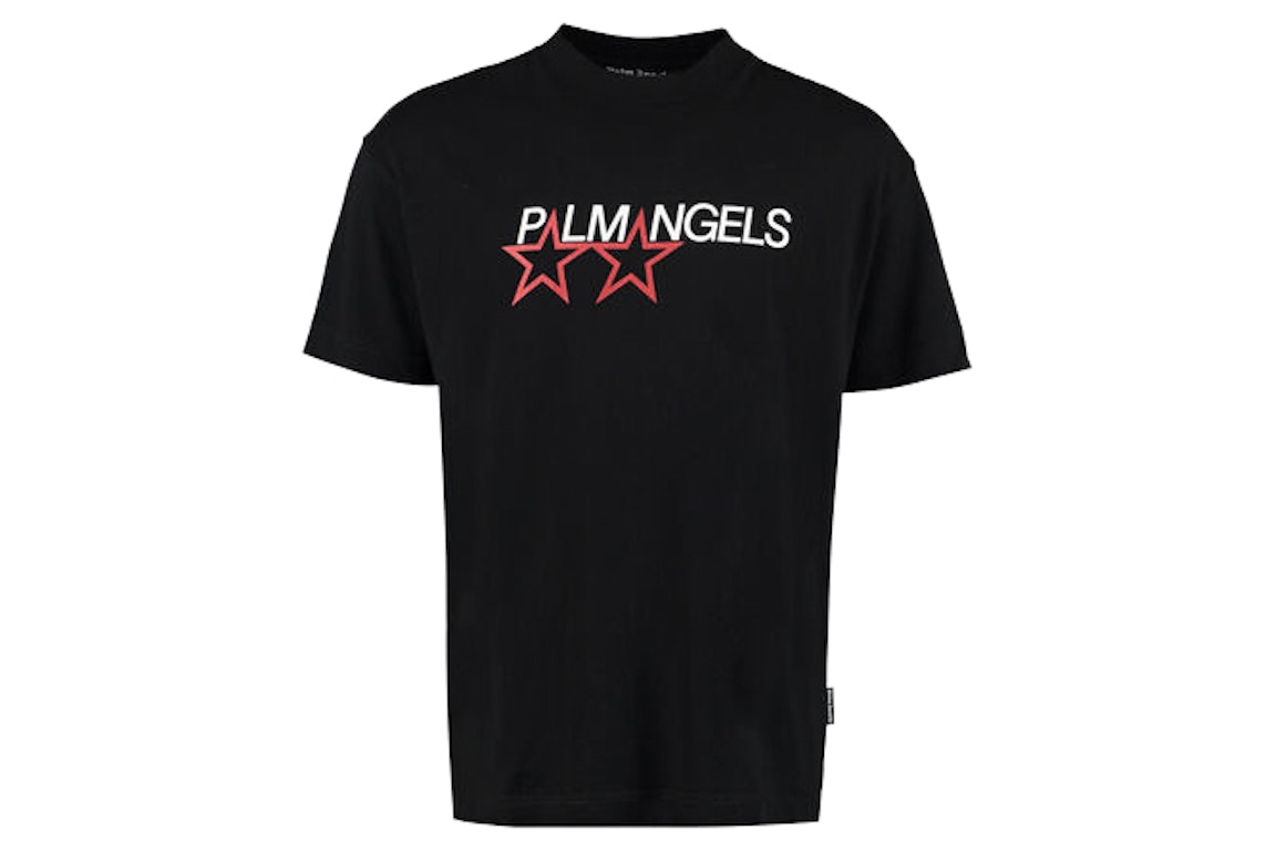 Pre-owned Palm Angels Racing Stars T-shirt Black/white