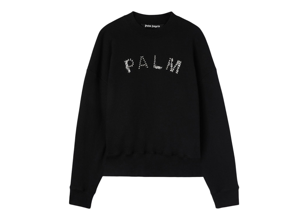 Pre-owned Palm Angels Studded Logo Sweatshirt Black/black