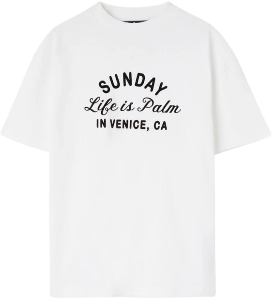 Palm Angels Sunday Classic T-Shirt White/Black Men's - FW22 - US