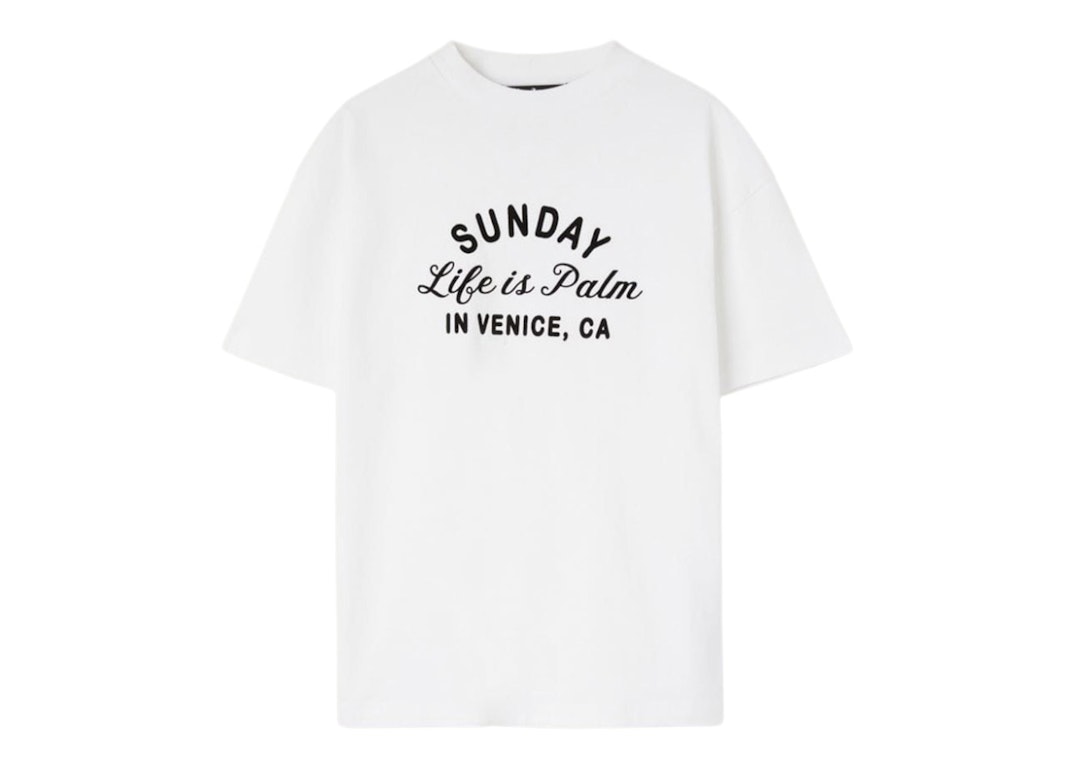 Pre-owned Palm Angels Sunday Classic T-shirt White/black