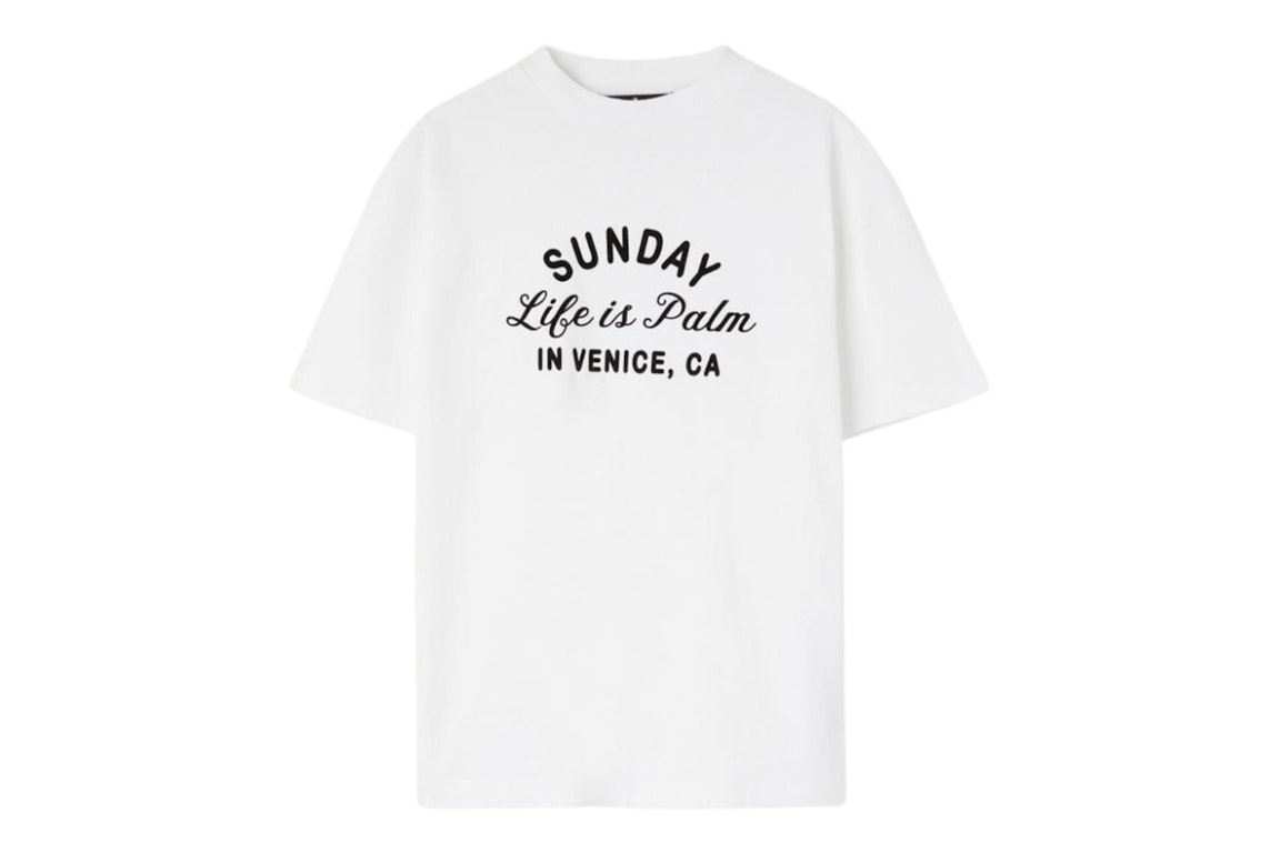 Pre-owned Palm Angels Sunday Classic T-shirt White/black
