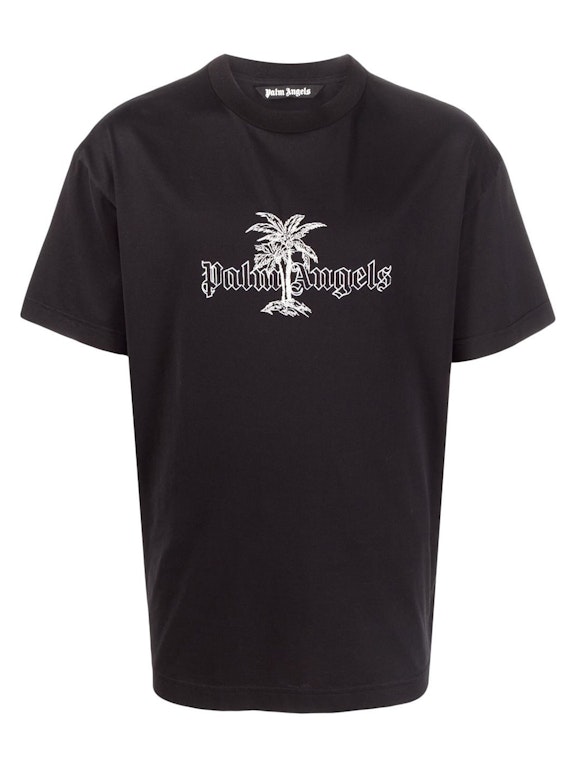 Pre-owned Palm Angels Sunset Palm Logo T-shirt Black/white