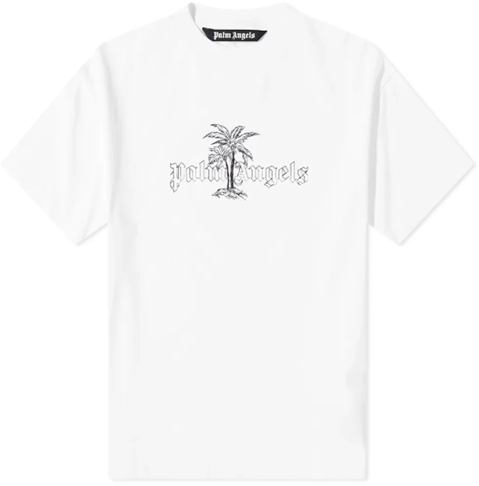 Palm Angels Sunset Palm Logo T-shirt White/Black Men's - SS22 - US
