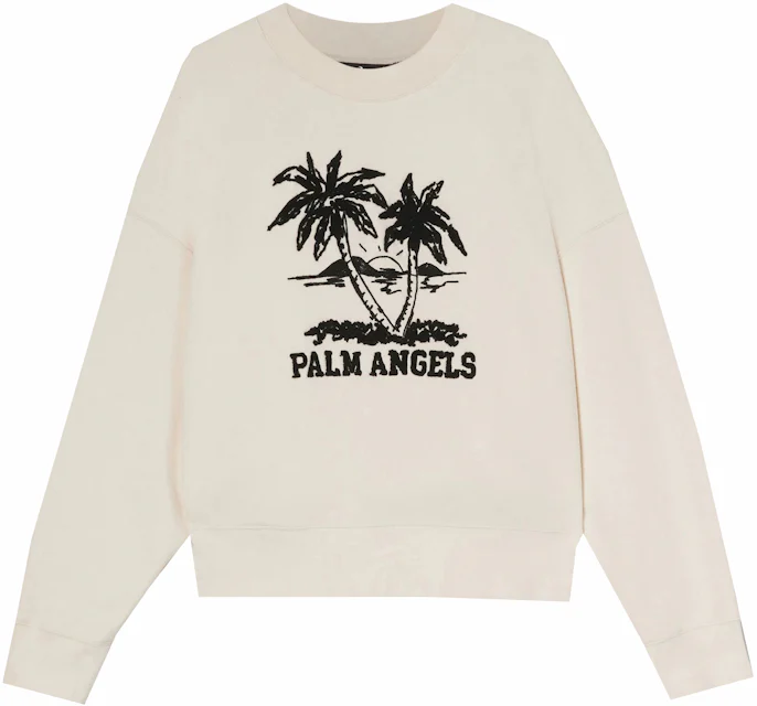 Palm Angels Sunset Palm Sweatshirt Off White/Black Men's - SS22 - US
