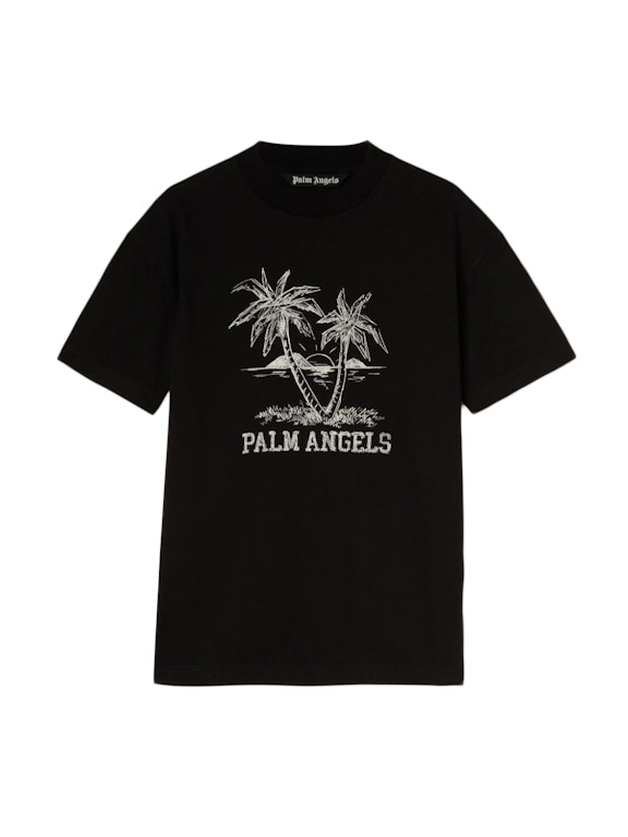 Pre-owned Palm Angels Sunset Palms T-shirt Black/white
