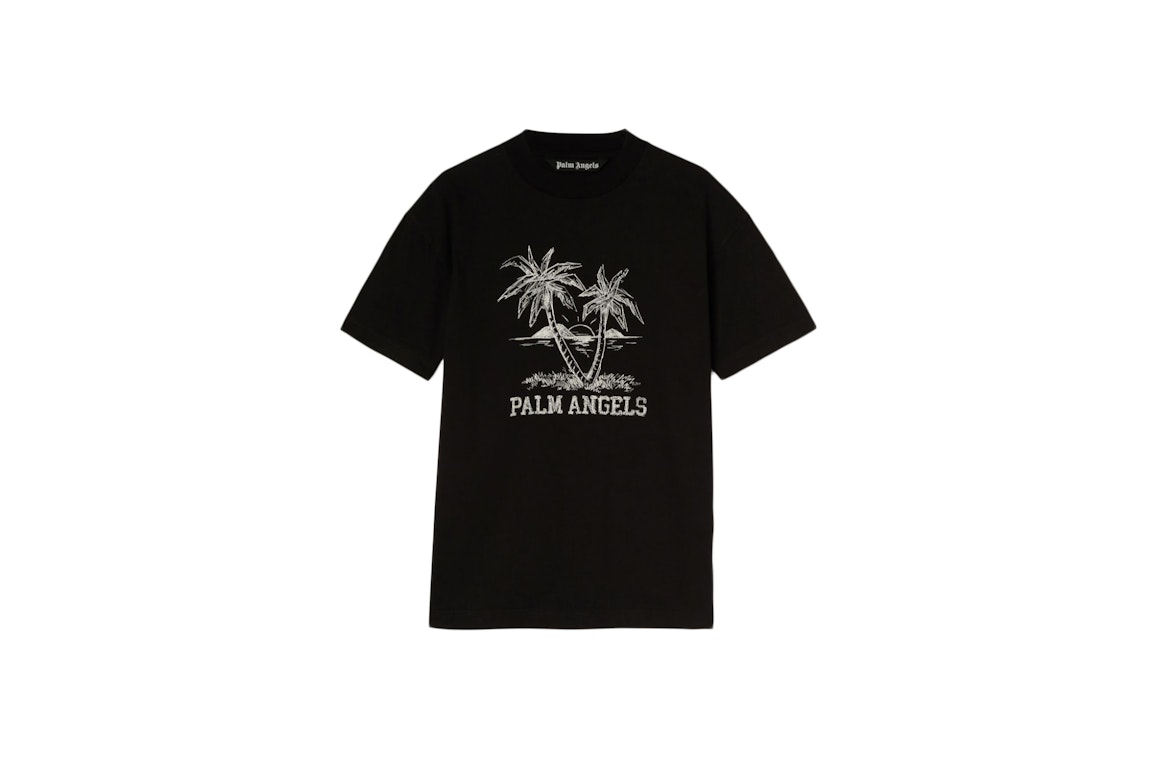 Pre-owned Palm Angels Sunset Palms T-shirt Black/white