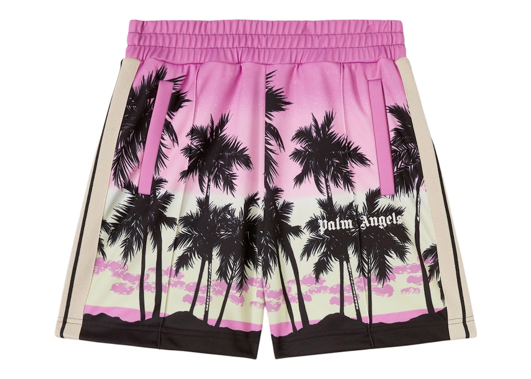 Pre-owned Palm Angels Sunset Track Shorts Purple/black