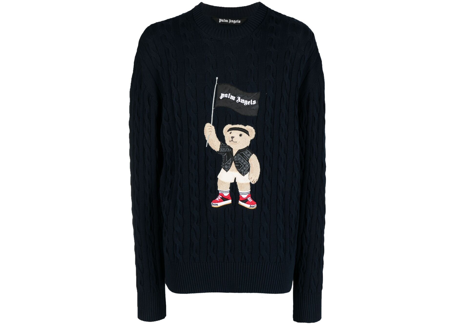 DIME Wave Cable Knit Sweater Navy Men's - US
