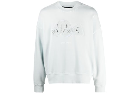 Palm Angels Teddy Bear Patch Felpa Bianco Uomo SS21 IT