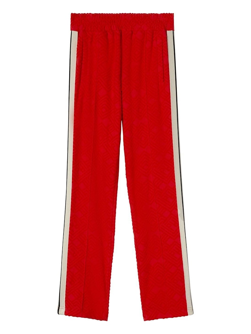 Palm Angels Terry Monogram Track Pants Red/Off White