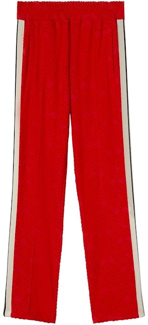 Palm Angels Terry Monogram Track Pants Red/Off White Men's - SS22 - US