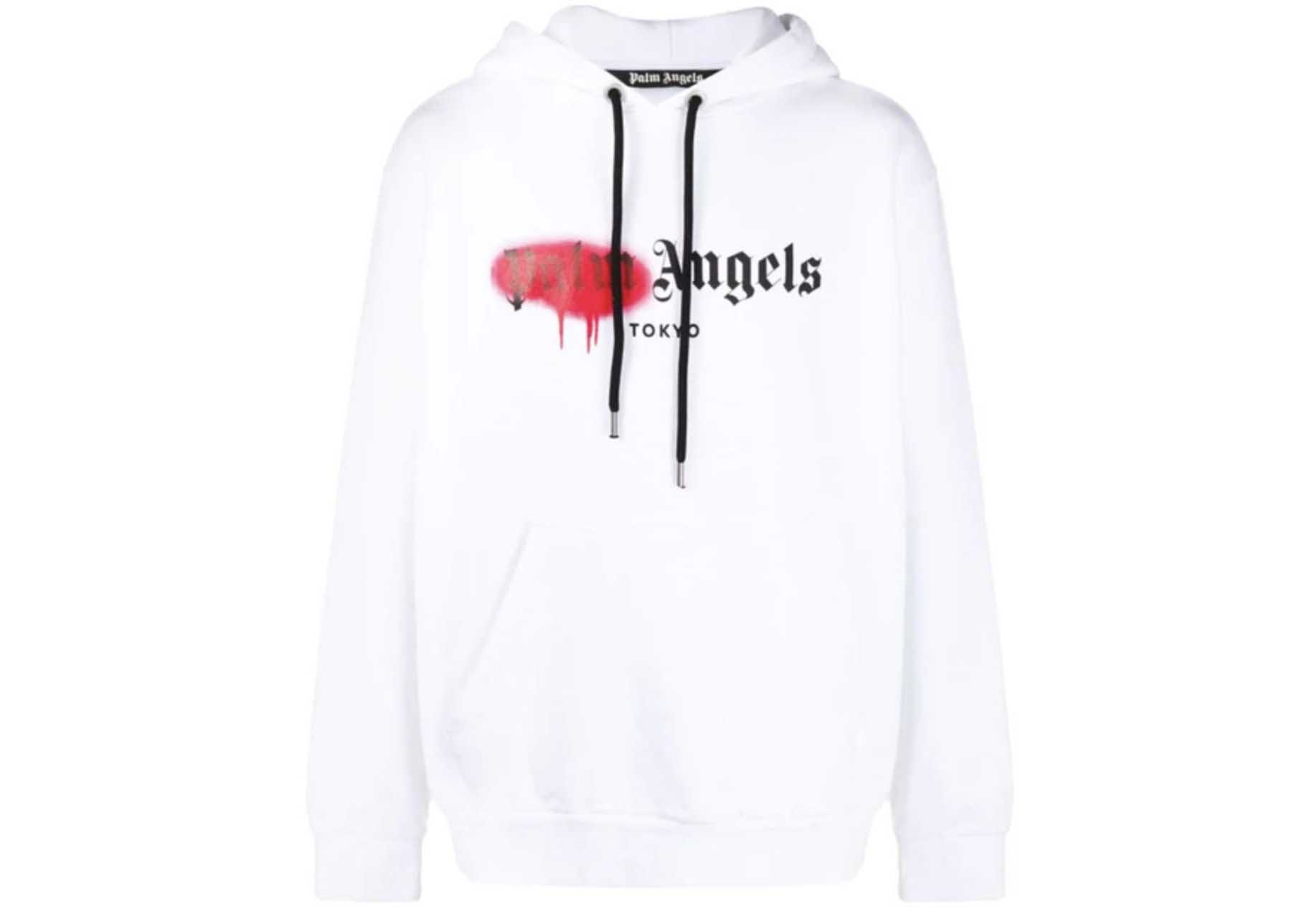 Palm Angels Tokyo Sprayed Hoodie White - SS21 - US