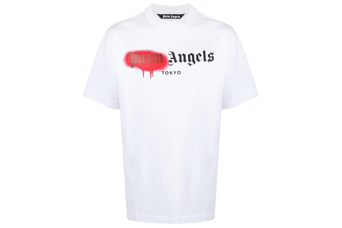 Pre-owned Palm Angels Tokyo Sprayed Logo T-shirt White