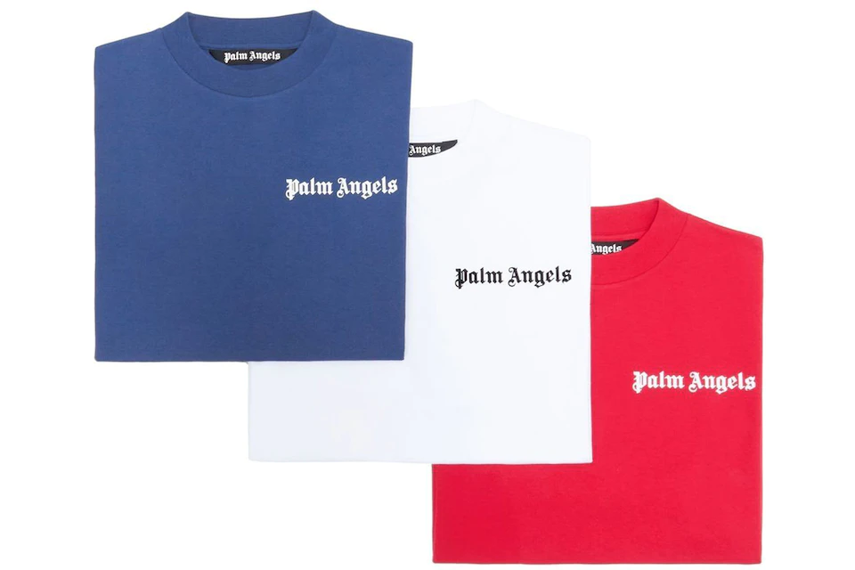 Palm Angels Tripack T-Shirt Blue/White/Red
