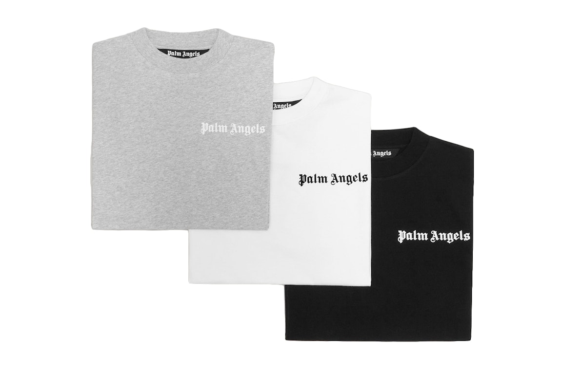 Pre-owned Palm Angels Tripack T-shirt Grey/white/black
