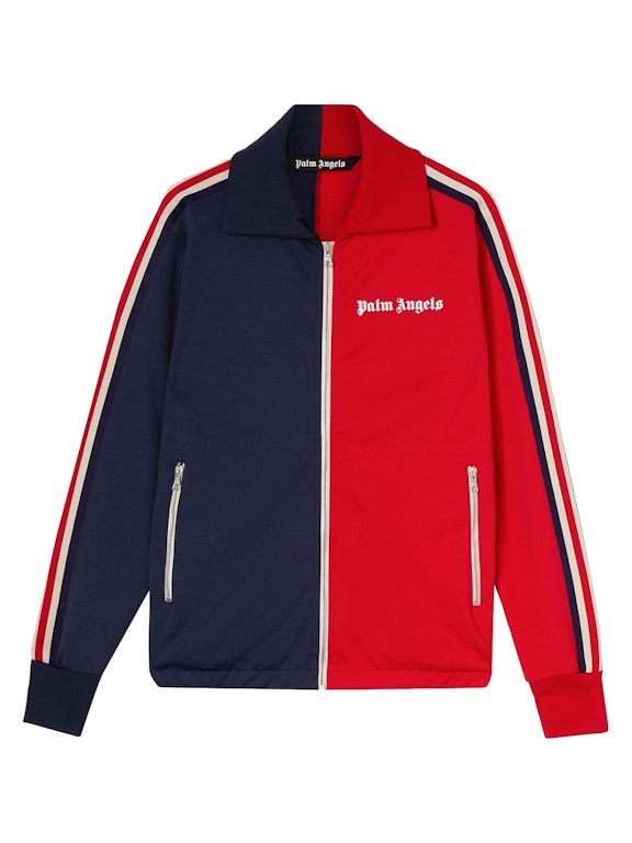 Pre-owned Palm Angels Two Tone Track Jacket Navy/red/off White