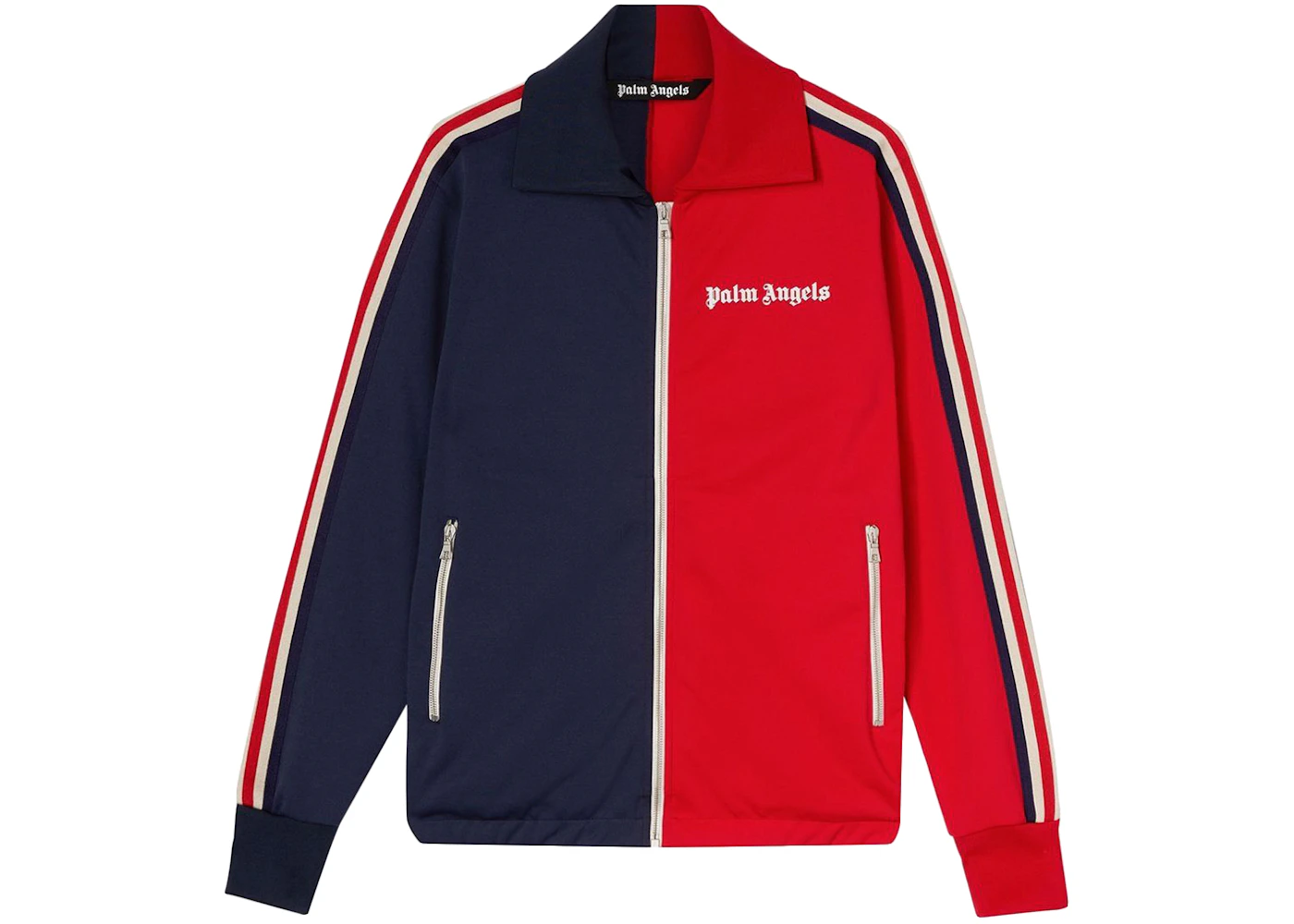 Palm Angels Two Tone Track Jacket Navy/Red/Off White Men's - SS22 - US