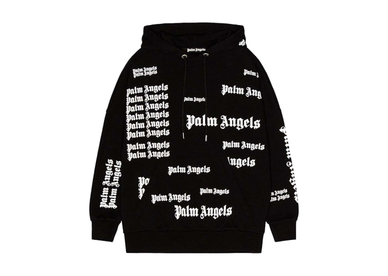 Palm Angels Ultra Logo Over Hoodie Black White Men's - FW24 - US