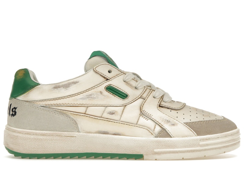 【Palm Angels】スニーカー - 緑 Palm Angels Palm University Vintage Sneaker White Green