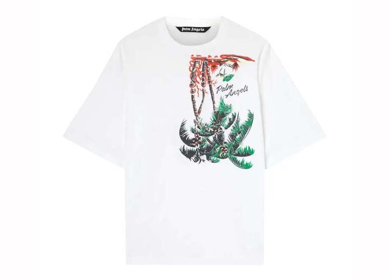 Palm Angels Upside Down Palm Tee White/Green Men's - SS23 - US