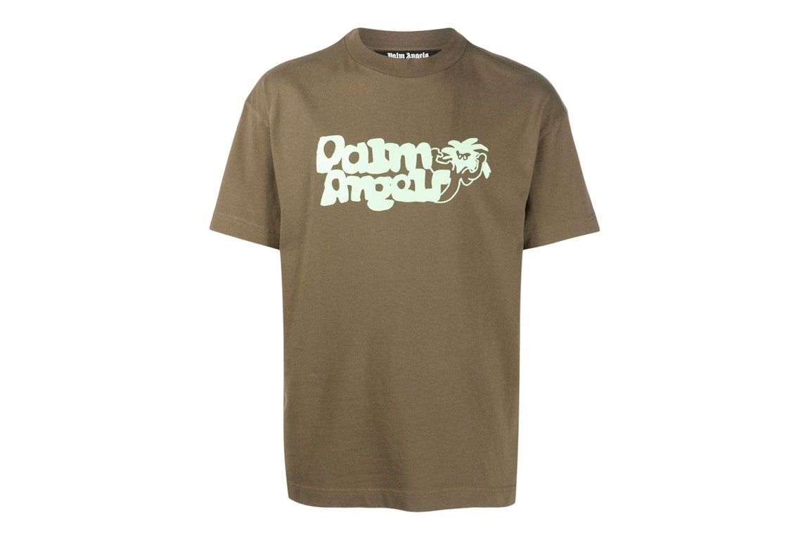 Pre-owned Palm Angels Viper Cotton T-shirt Olive Green