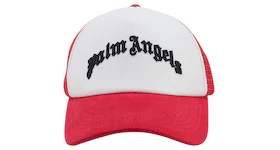 Palm Angels Visor Hat With Frontal Logo White/Red