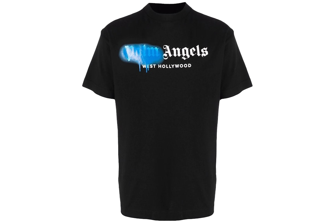 Pre-owned Palm Angels West Hollywood Sprayed Logo T-shirt Black