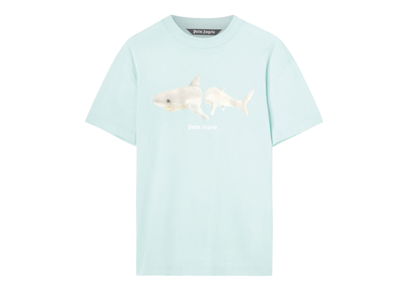 Palm Angels White Shark Classic Tee Light Blue/White