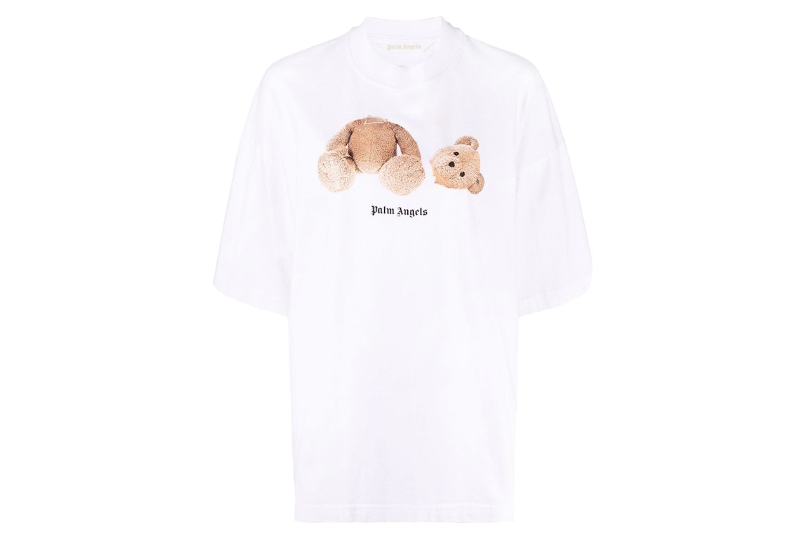Pre-owned Palm Angels Womens Bear Loose T-shirt White/brown