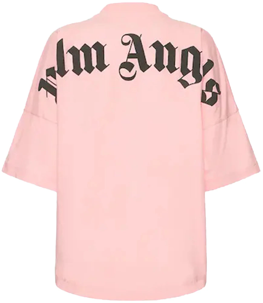 Palm Angels Women's Gothic Logo Oversized T-Shirt Pink/Black - US