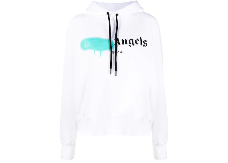 Palm Angels Womens Ibiza Sprayed Logo Sweatshirt White