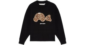 Palm Angels Womens Leopard Bear Sweatshirt Black/Brown