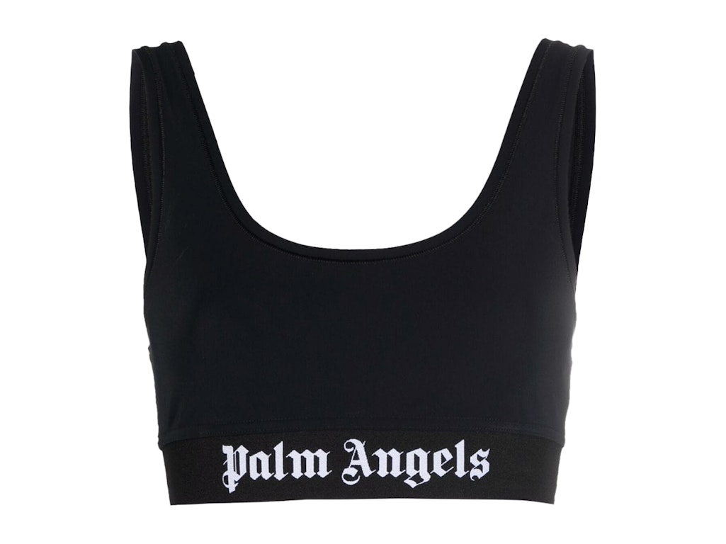 Pre-owned Palm Angels Womens Logo Bra Black/white