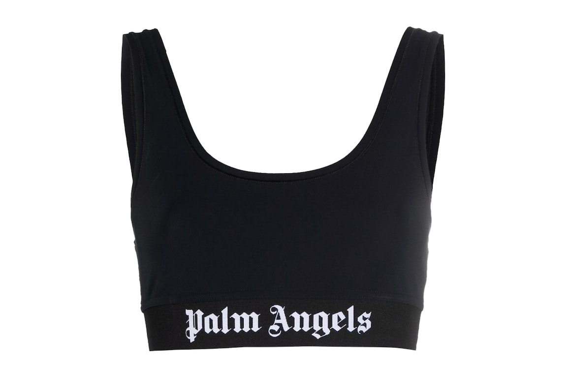 Pre-owned Palm Angels Womens Logo Bra Black/white