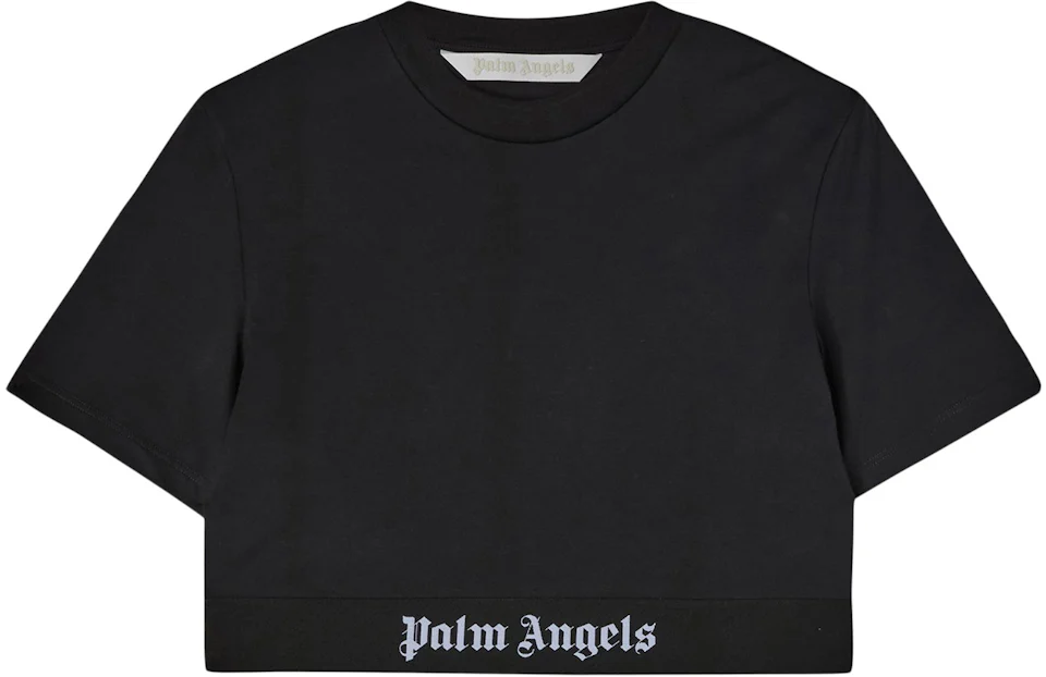 Palm Angels Women's Logo Tape Cropped T-Shirt Black/White - SS23 - US