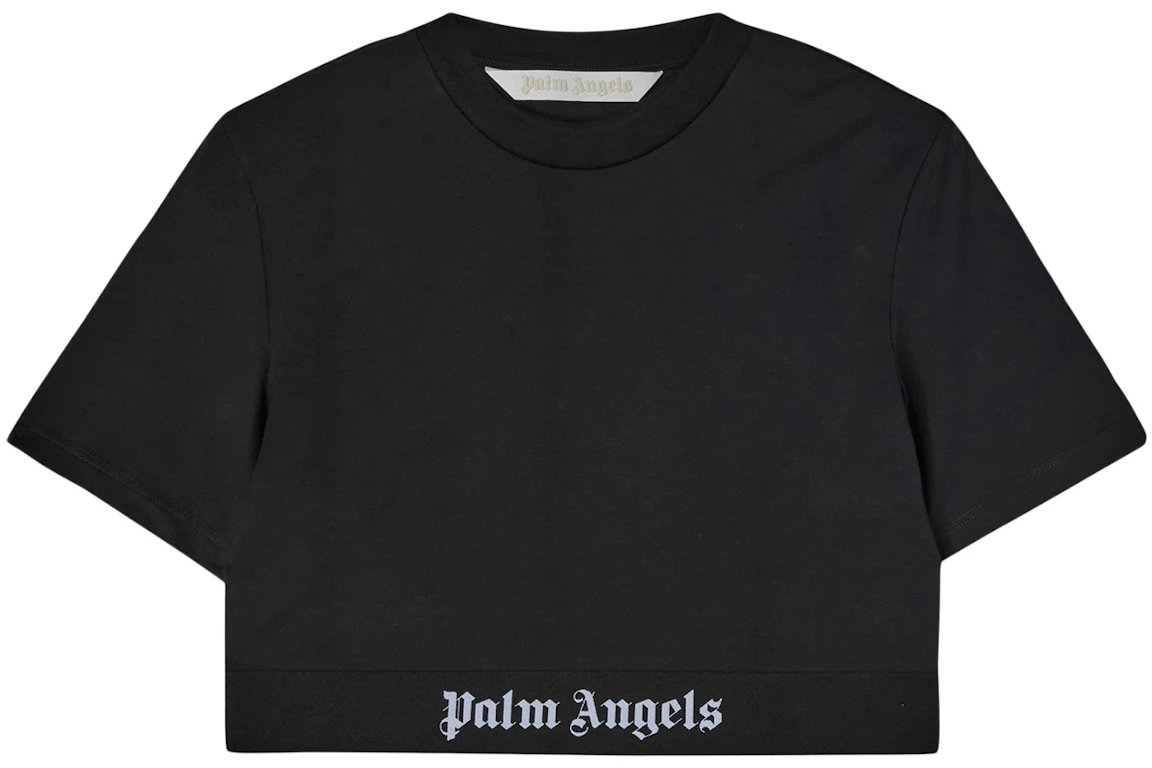 Palm Angels Women's Logo Tape Cropped T-Shirt Black/White