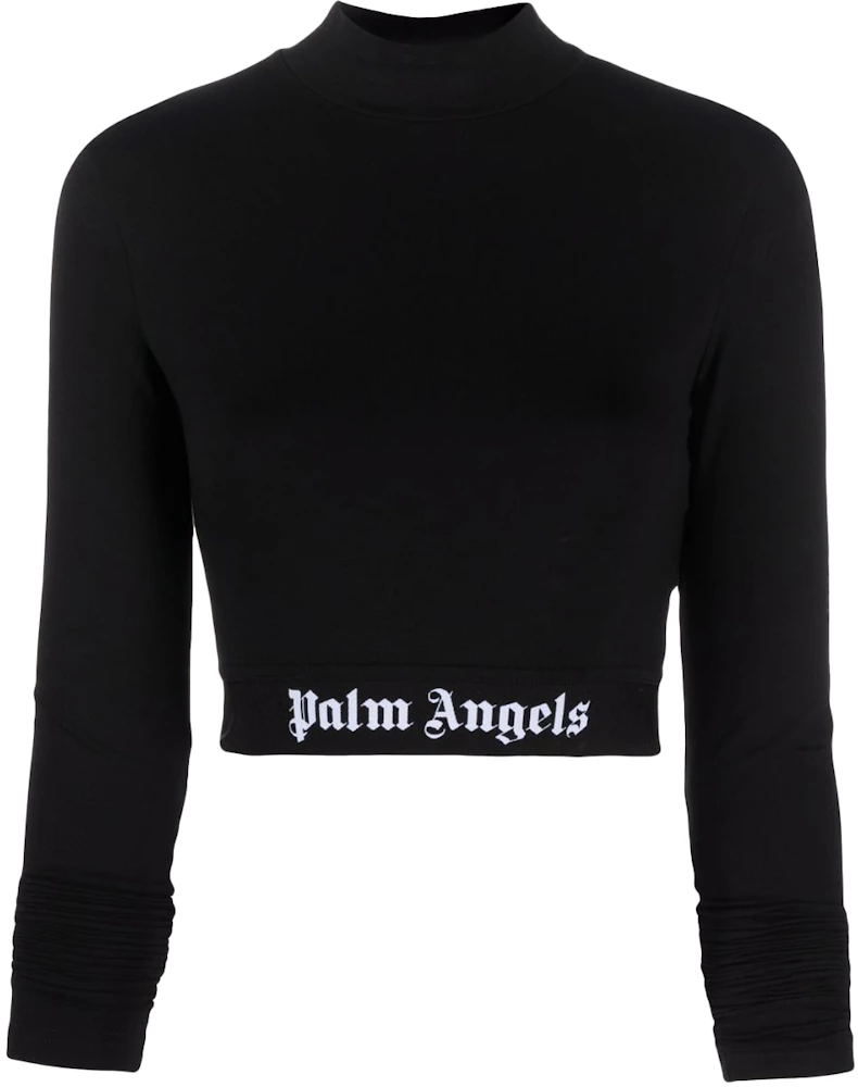 Palm Angels Womens Mock Neck Training Top Black/White - SS22 - US