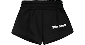 Palm Angels Womens Side Stripe Logo Track Shorts Black/White