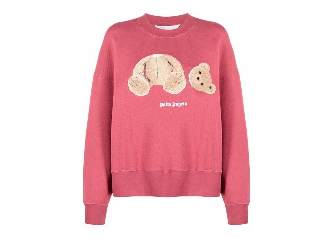 Pre-owned Palm Angels Women's Teddy Bear Sweatshirt Punch Pink/multi