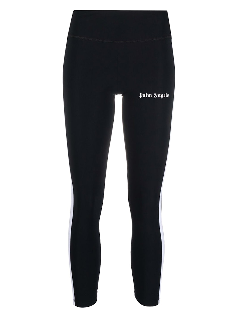 Pre-owned Palm Angels Womens Track Leggings In Black/white In Multi