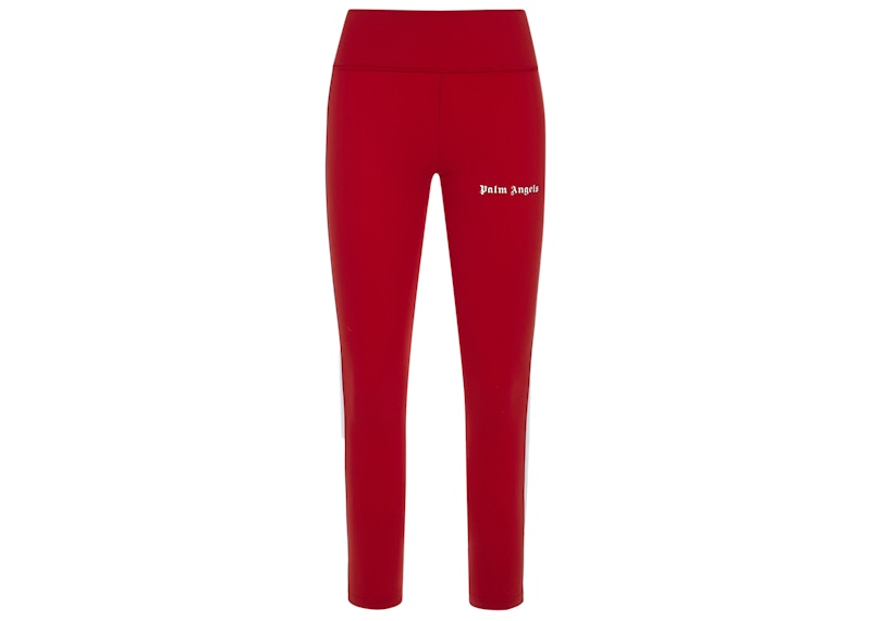 Palm Angels Womens Track Training Leggings Red White SS21 US