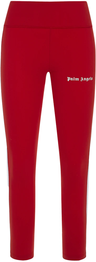 Palm Angels Red & White Floral Paisley Leggings calças tamanho XS