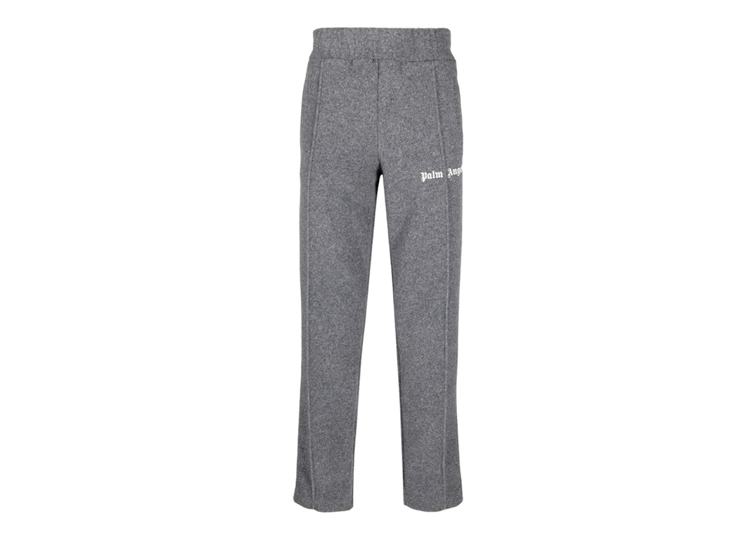 Pre-owned Palm Angels Wool Track Pants Gray/white