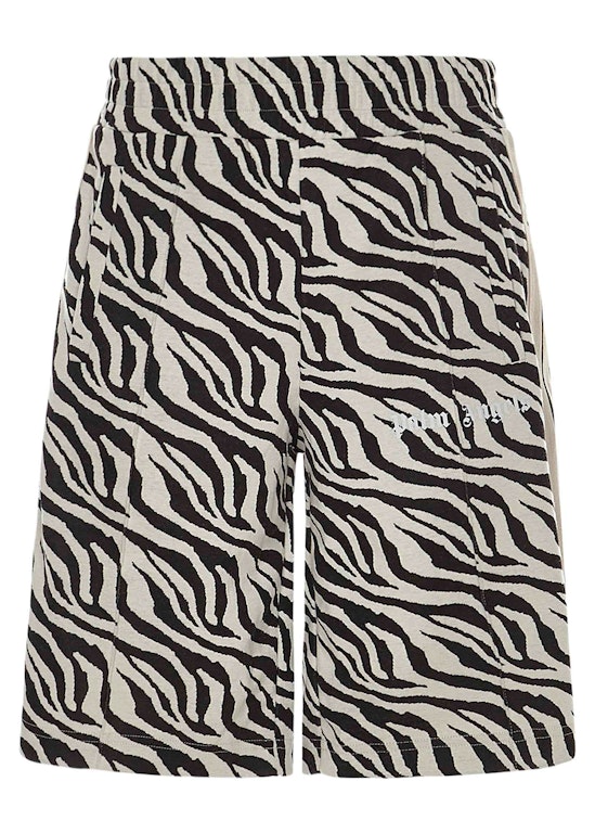 Pre-owned Palm Angels Zebra Track Shorts Black/white