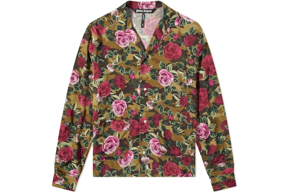 Palm Angels x END Allover Tarnfarbe Rose Pyjamahemd Rot